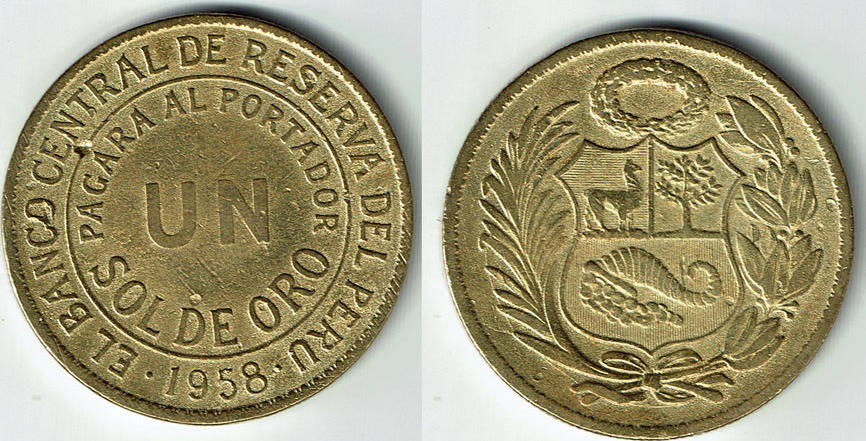 1958 peru 1 Sol, like scan VF | MA-Shops