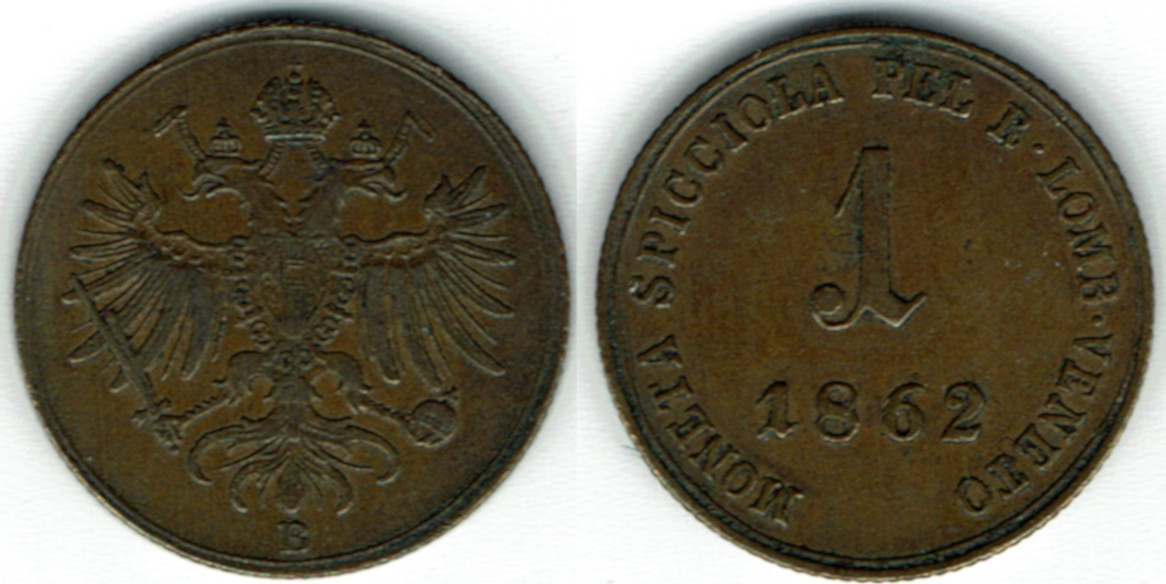 Haus Habsburg Lombardei lombardy / Venice, 1 Soldo 1862 B