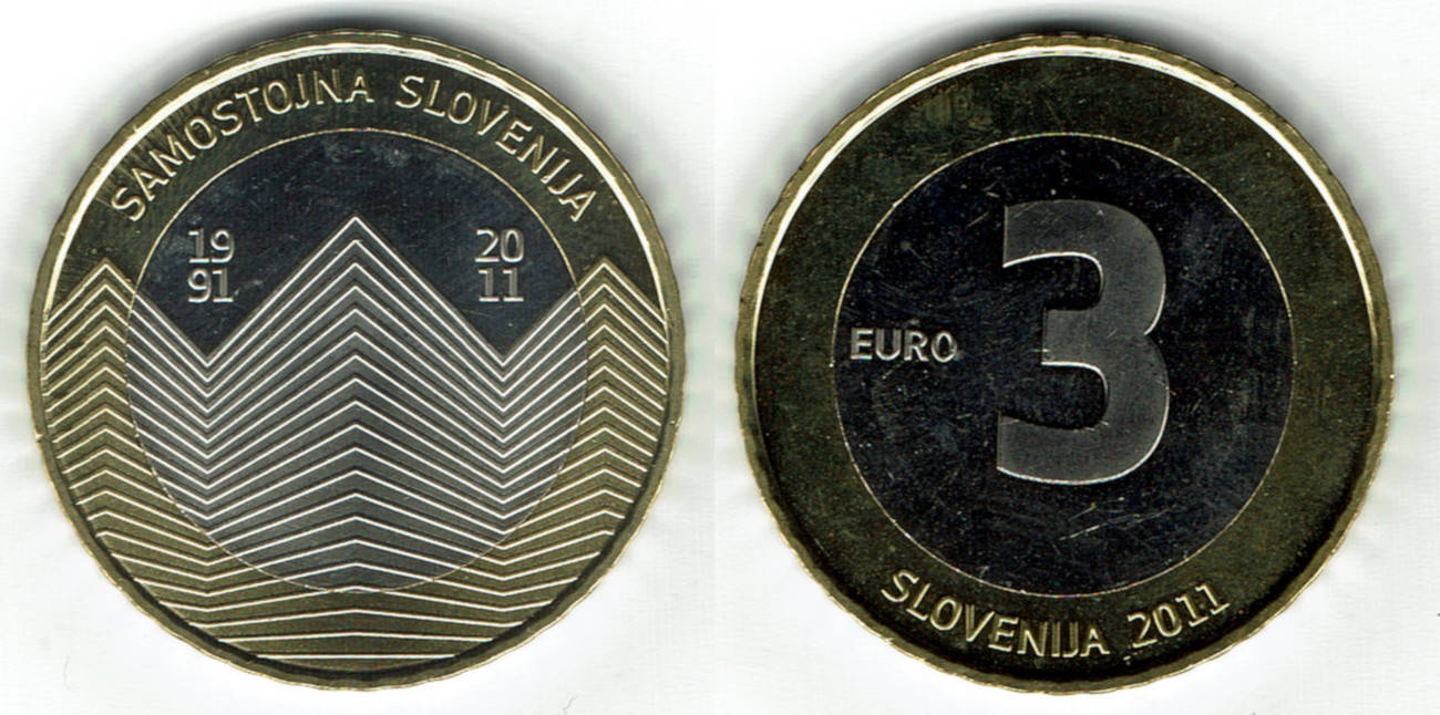 3 33 евро. Евро-3. Монета три евро. Монеты Словении. Словения евро.