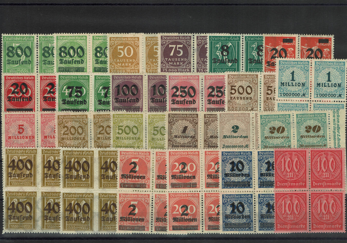 Deutsches Reich - Inflation 24 verschiedene 4er-Blöcke (Lot) 1920-1923 ...