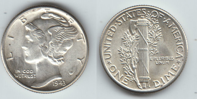 1943 Mercury Dime