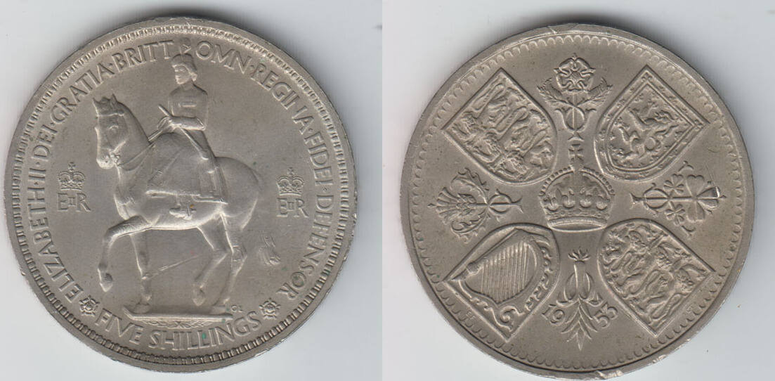 Großbritannien 5 Shillings 1953 Great Britain, 5 Shilling, Elisabeth II ...