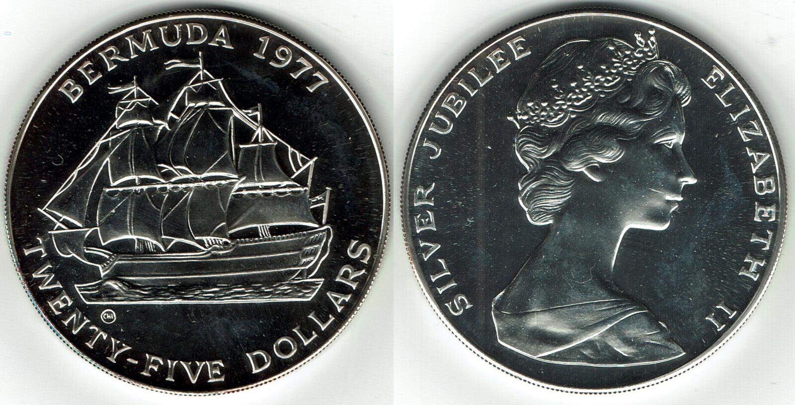 1977年 バミューダ 25ドル 銀貨 25 Dollars 1977 bermuda silver coin 