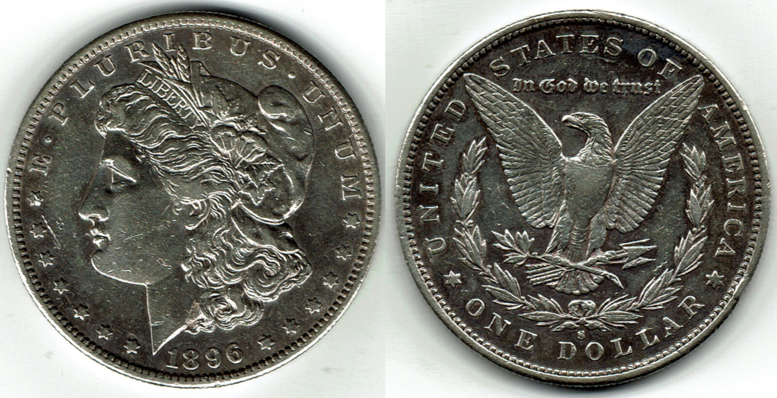 usa, morgan dollar 1896 S, like scan! VF | MA-Shops