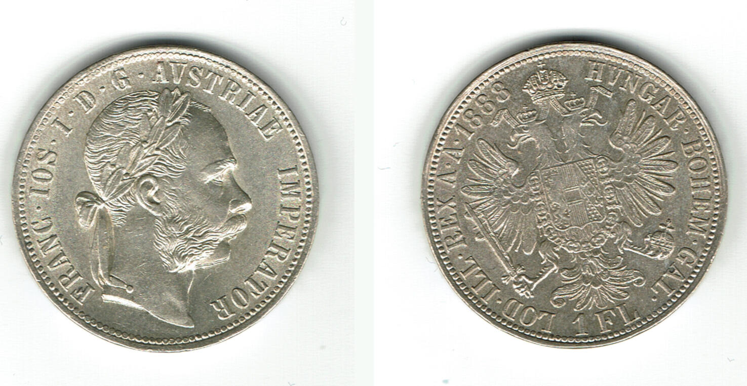 Österreich 1 Florin austria, franz joseph I. silver florin 1888, like ...