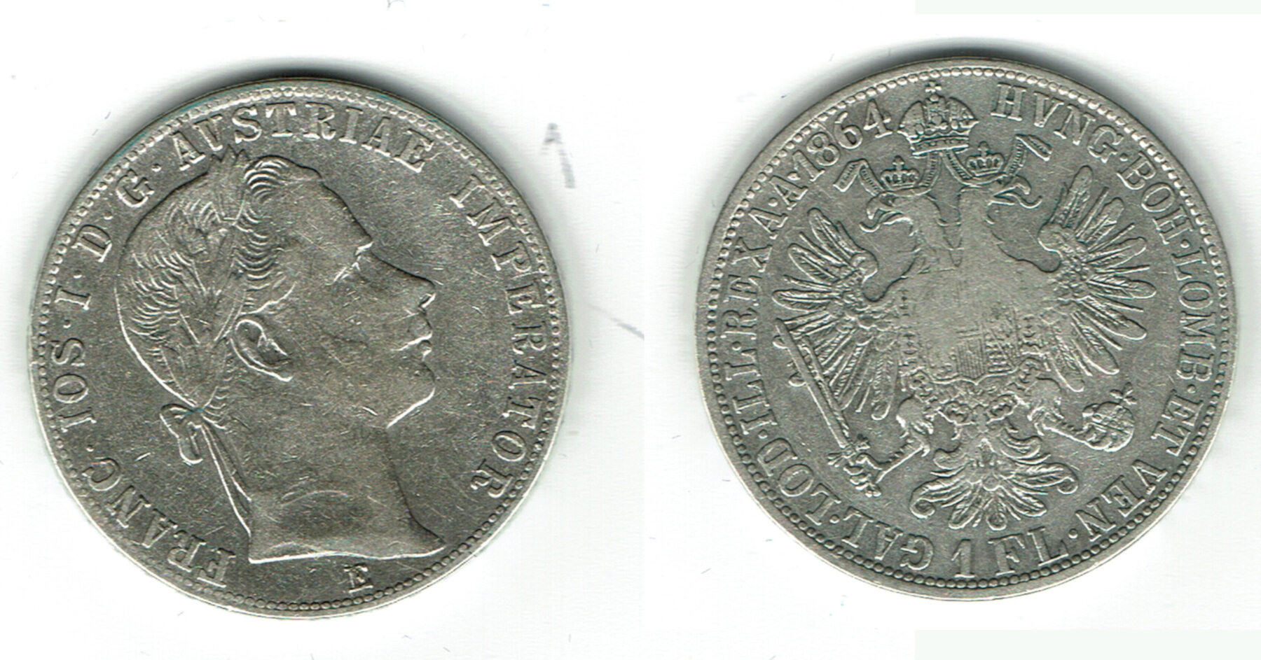 Österreich 1 Florin Austria, Franz Joseph I. Silver Florin 1864 E, Like 