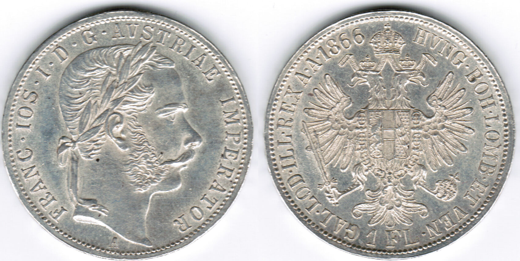 Österreich 1 Florin Austria, Franz Joseph I. Silver Florin 1866, Like ...