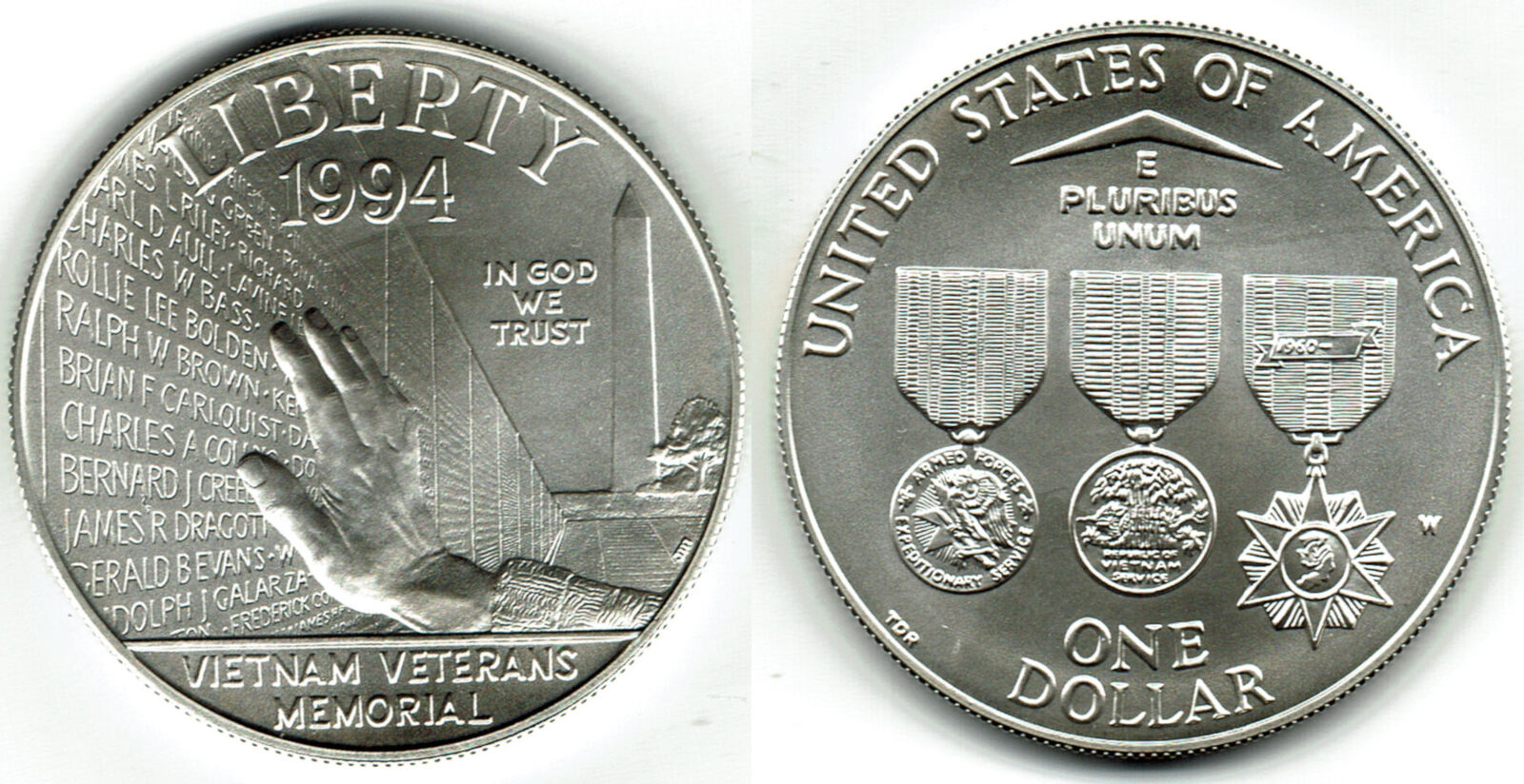 1994 USA 1 Dollar Vietnam Veterans Memorial BU MA Shops 1994-usa-1-dollar-vietnam-veterans-memorial-bu-ma-shops