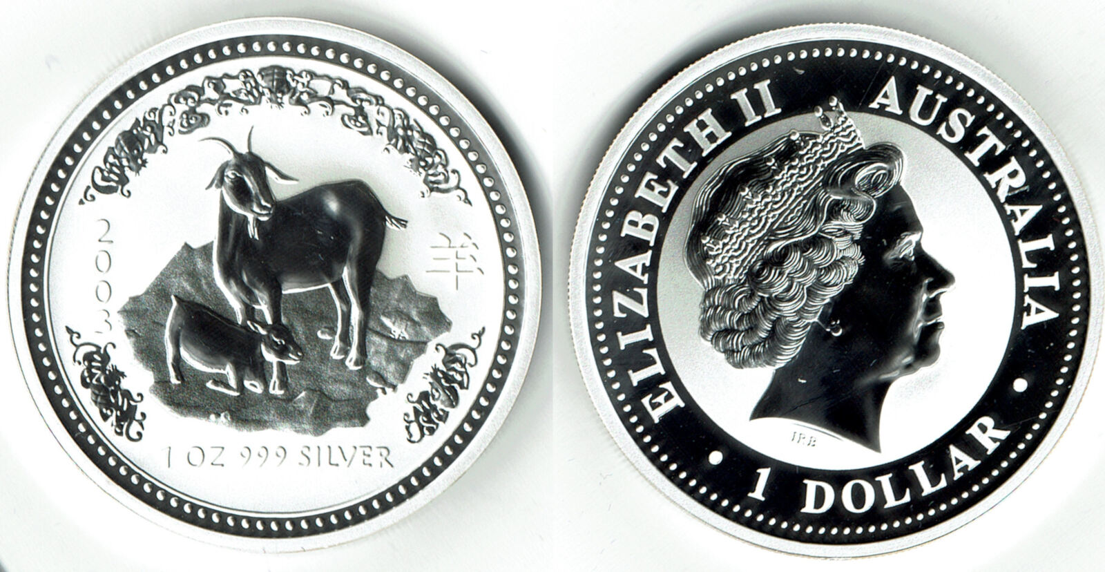 Australien 1 Dollar australia, lunar 2003, 1 ounce, year of the goat ...