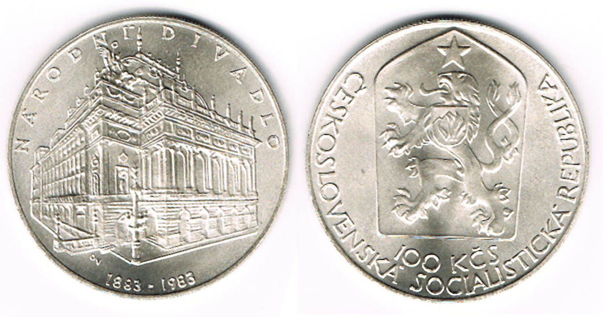 100 крон чехословакия. 100 Крон. Чехословакия 1983. Чехия серебро монета.