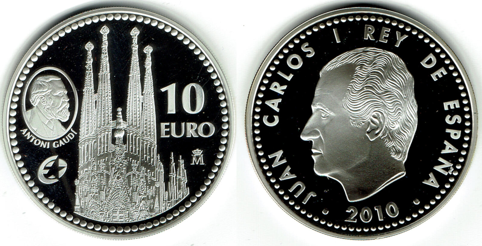 Spanien 10 Euro Spain Silver Coin 2010 Antonio Gaudi Sagrada Familia