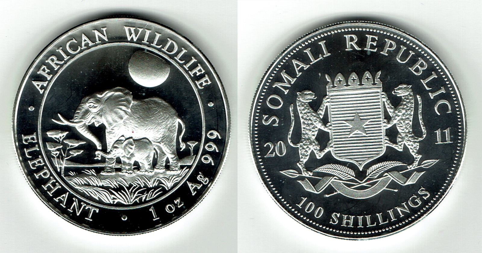 Somalia 100 Schilling somali, silver ounce 2011, like scan BU | MA-Shops