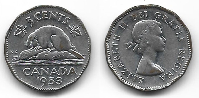 Kanada canada, 1953, 5 cents, like scan VF | MA-Shops