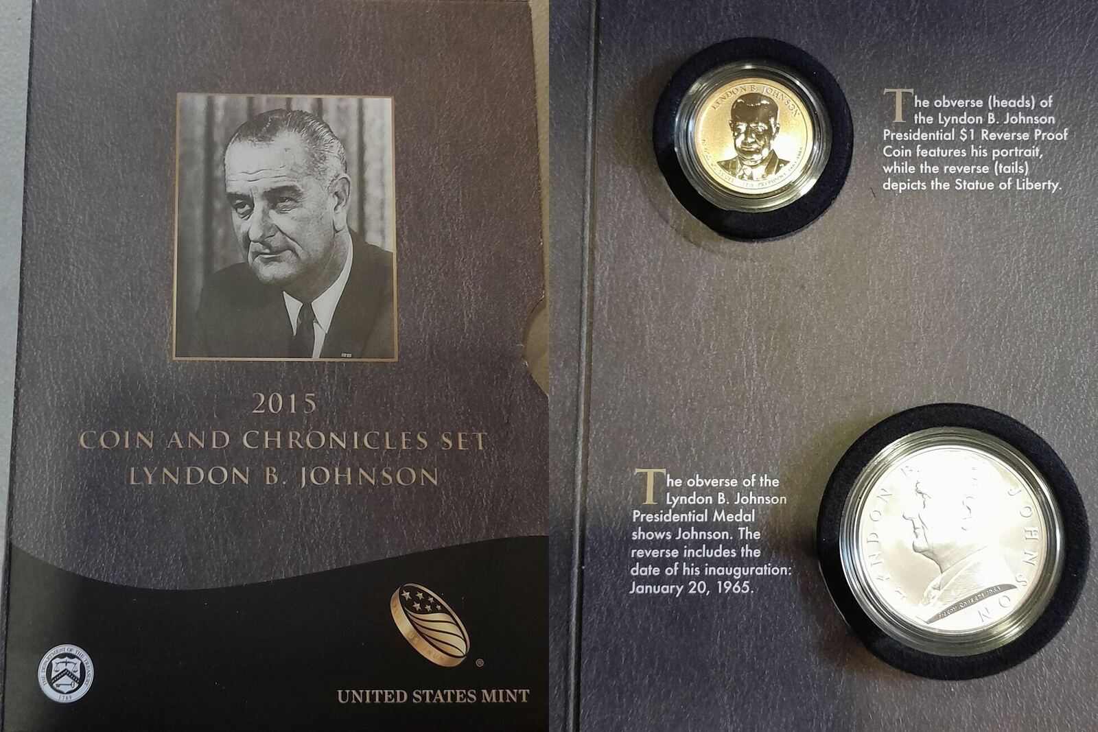 2015 USA Coin and Chronicles Set Lyndon B. Johnson Dollar