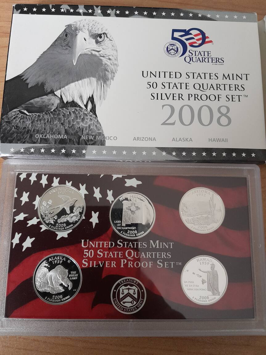 1,25 Dollars USA, United States Mint 50 States Quarters Silver Proof ...