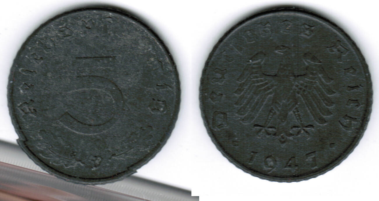 Alliierte Besatzung - Deutschland 5 Pfennig Allierte Besatzung, 1 ...