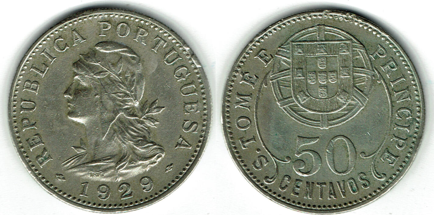 Sao Tomé und Principe 1929 Saint Thomas & Prince Island, 50 Centavos