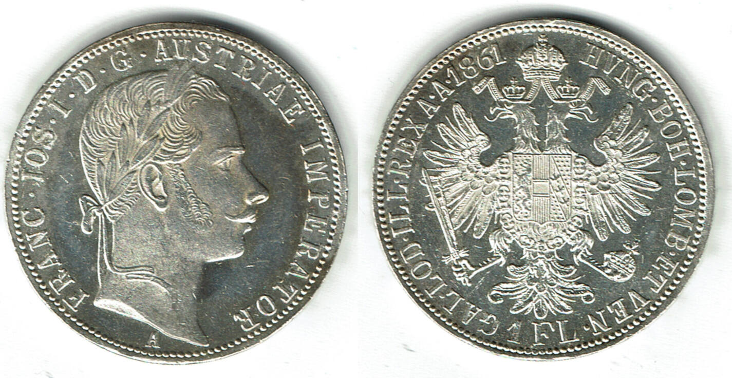 Österreich 1 Florin (Gulden) austria, franz joseph I. silver florin ...