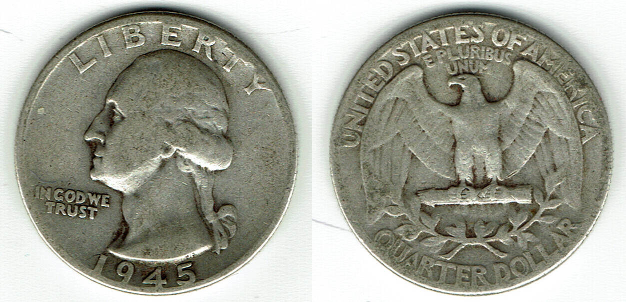 USA Quarter Dollar 1945, George Washington, like scan VF | MA-Shops