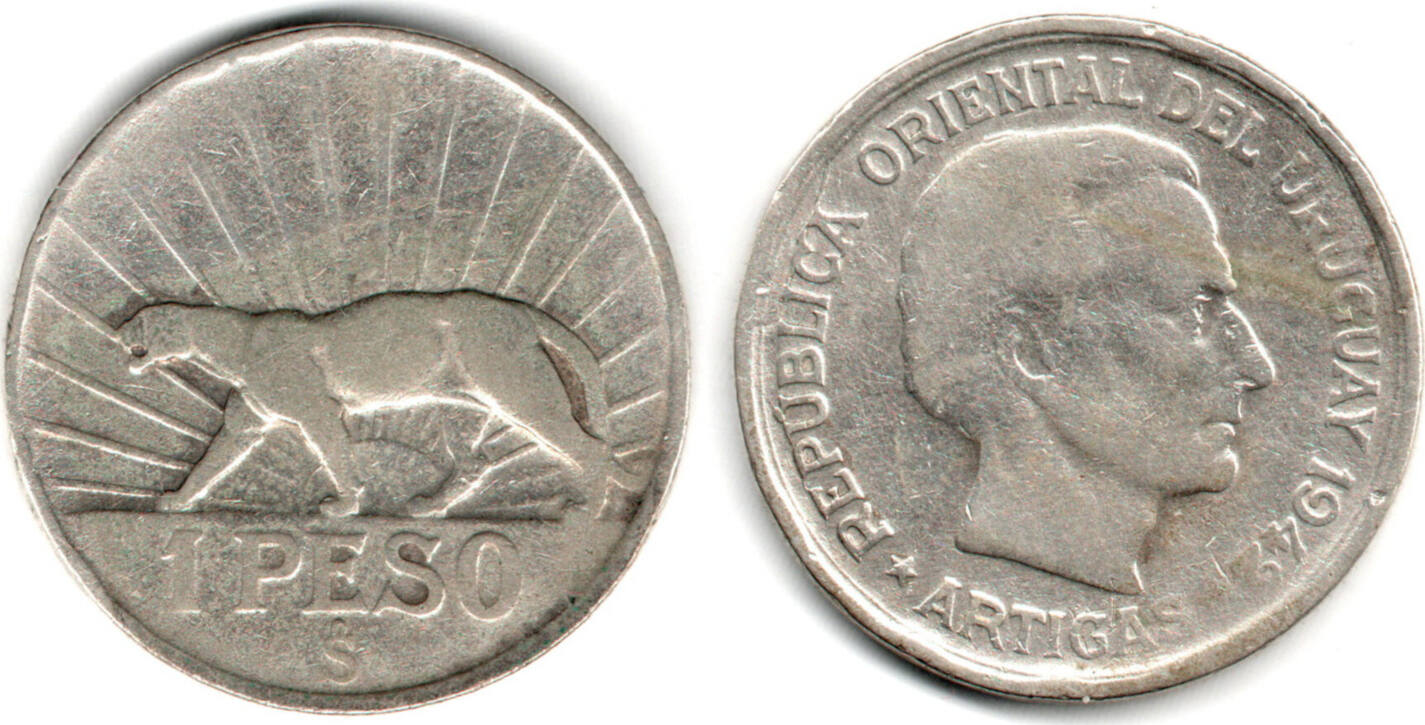 1942 uruguay 1 Peso, like scan VF-EF | MA-Shops