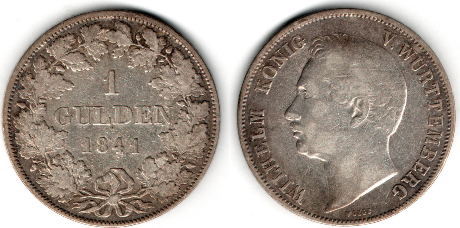 Württemberg 1 Gulden, Wilhelm, 1841, Erhaltung siehe Scan! VF | MA-Shops