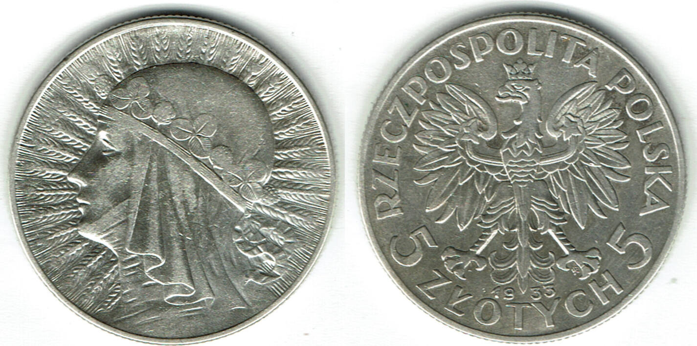 Polen 1933 poland, 5 zlotych 1934, like scan VF | MA-Shops
