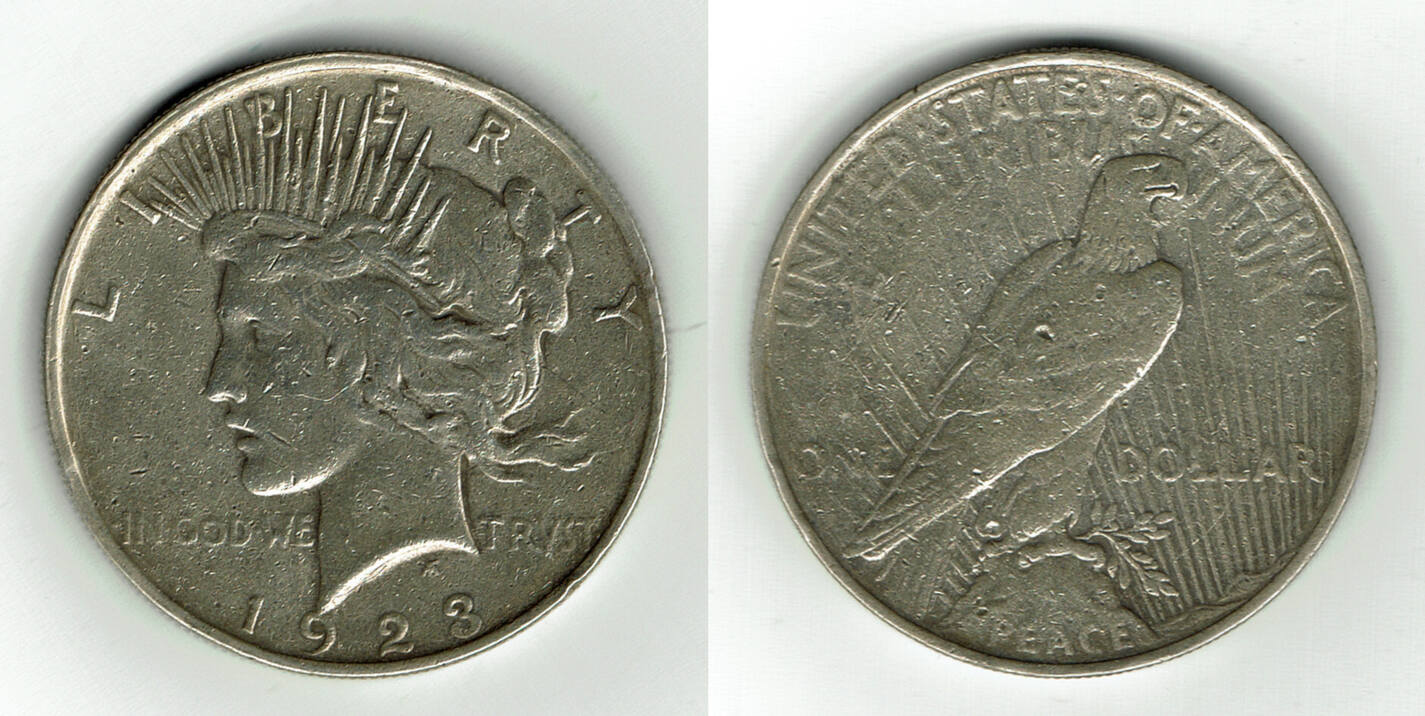 usa, peace dollar 1923, like scan VF | MA-Shops