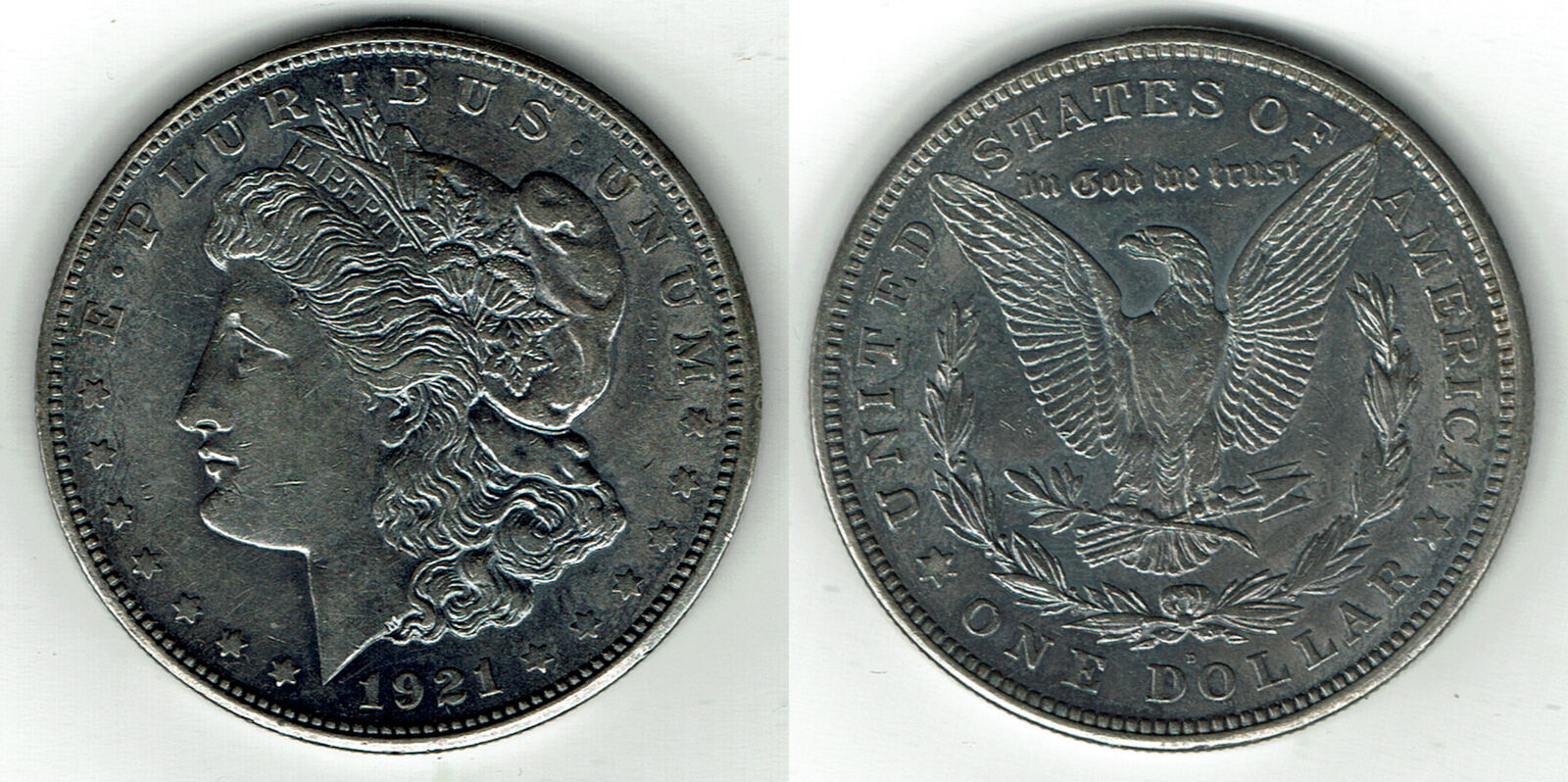usa, morgan dollar 1921 D, like scan! VF-EF | MA-Shops