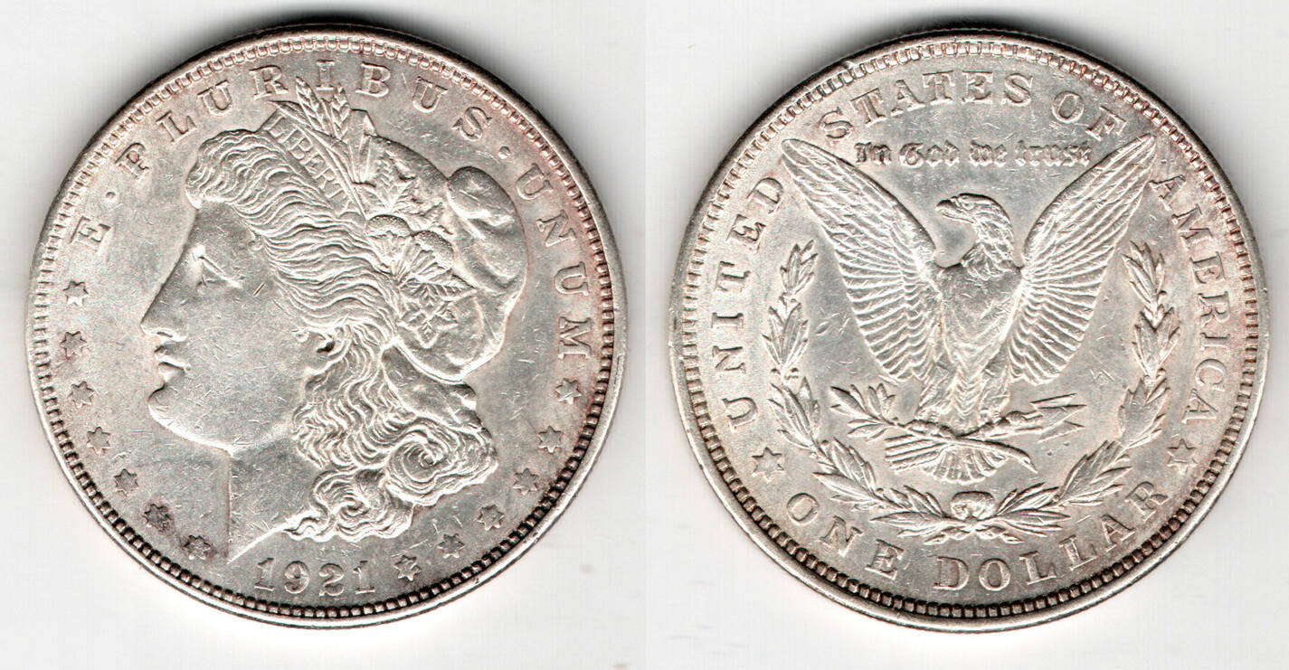 usa, morgan dollar 1921, like scan! VF | MA-Shops