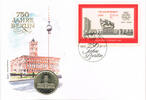 Deutsche Demokratische Republik 5 Mark im Numisbrief DDR, Offizieller Numisbrief mit 5 DM Rotes Rathaus Berlin plus Marken -