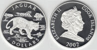 Cook Inseln 5 Dollars Cook islands silver coin, 5 dollars "jaguar", proof like scan -