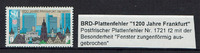 BRD 1 Wert BRD, Mi.-Nr. 1721 F2 1200 Jahre Frankfurt < / i> , Plattenfehler