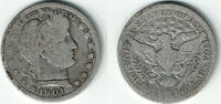 USA 1/4 Dollar Viertel-Dollar Kursmünze 1901, Charles E. Barber, Erhaltung siehe Scan! -