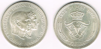 Dänemark 5 Kroner denmark, 5 kroner "silver wedding of frederik IX. and ingrid"