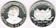 Niger 500 Francs Niger, silver commemorative coin, independence, proof, like scan
