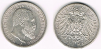Württemberg 2 Mark Kaiserreich, Württemberg 2 Mark 1914, Wilhelm, siehe Scan!