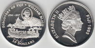 Fidschi 10 Dollars 1993 fiji, silver coin "bligh - discovery of fiji", like scan, only with ca Proof