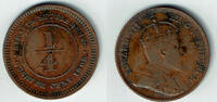 1/4 Cent 1905 Straits Settlements, Quarter Cent, Edward VII., like scan! VF-