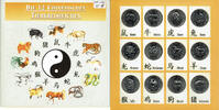 Somalia 12 x 10 Shillings (Scellini) Somalia coin set, chinese lunar series, 12 coins, blister -