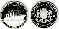Somalia 250 Shillings somalia, silver commemorative coin, titanic, like scan -