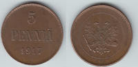 Finnland 5 Penniä Finland, 1917, 5 Penniä, nicholas II., like scan! -