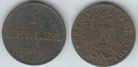 Frankfurt 1 Heller Frankfurt, 1 Heller 1856, Kursmünze, siehe Scan! -