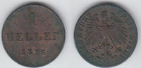 Frankfurt 1 Heller Frankfurt, 1 Heller 1856, Kursmünze, siehe Scan! -