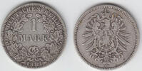 Kaiserreich 1 Mark Kaiserreich, Kursmünze 1 Mark 1881 A, 900er Silber! -