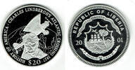20 Dollars 2001 Liberia Liberia 2001, 20 Dollars, Charles Lindbergh, PP Polierte Platte