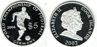Cook Islands 5 Dollars cook islands silver coin 2002, <i>football world championship</i> - Proof -