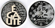 Frankreich 6,55957 Francs France, silver coin "europe - Egalité", partially coloured, no box / no COA -