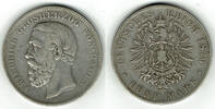 Baden 5 Mark Kaiserreich, Baden, Friedrich, 5 Mark 1876 G, Erhaltung siehe Scan! -