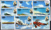 Paraguay 9 Werte (3 G - 25 G) 9 Marken Militärluftfahrt, 100. Todestag von Rowland Hill 3G - 25G -