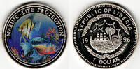 Liberia 1 Dollar Liberia, Marine Life Protection, fish, multicolored -